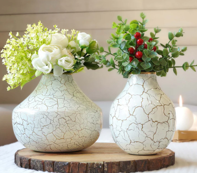 MARBLE VASE SET OF 2