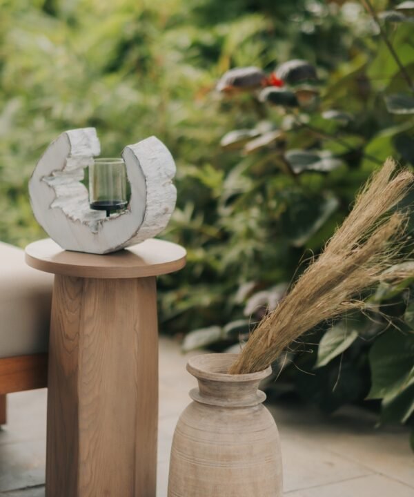 Wood candle stand