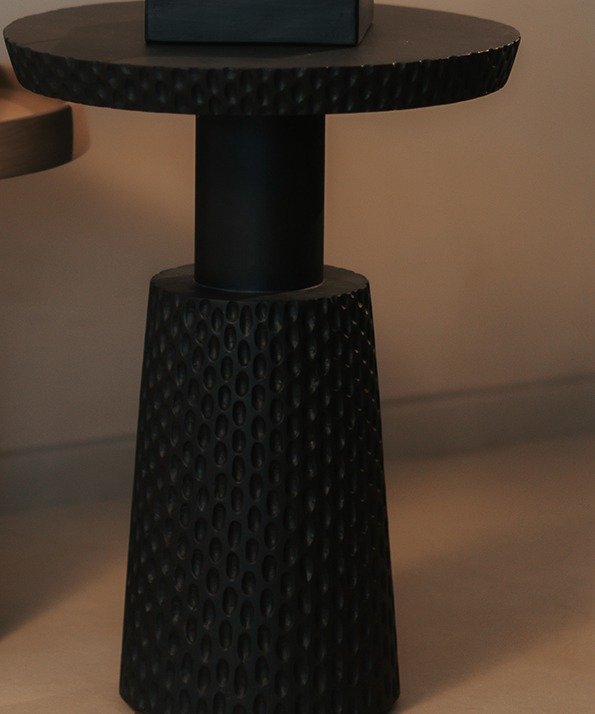 Modern Textured Matte Black Architectural Accent