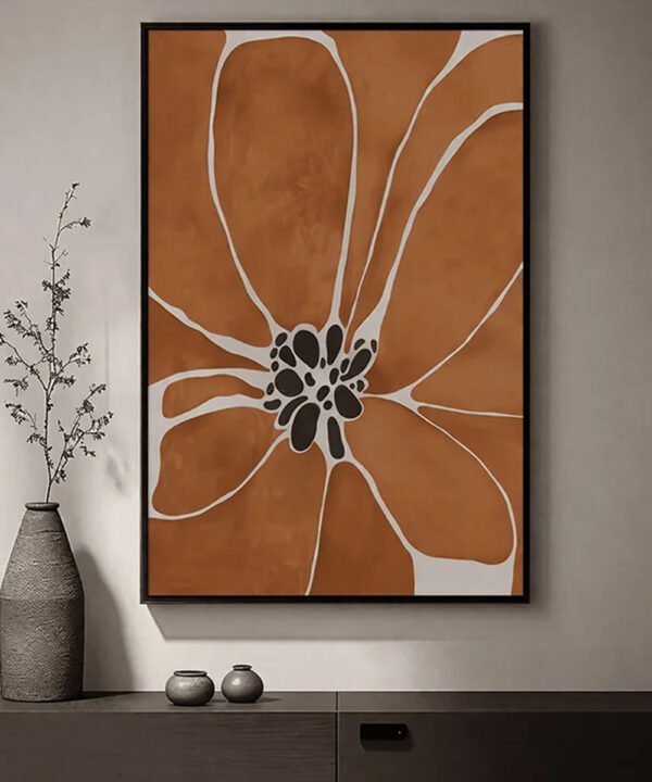 Amber Bloom Study – Designer Wall Canvas - Image 4