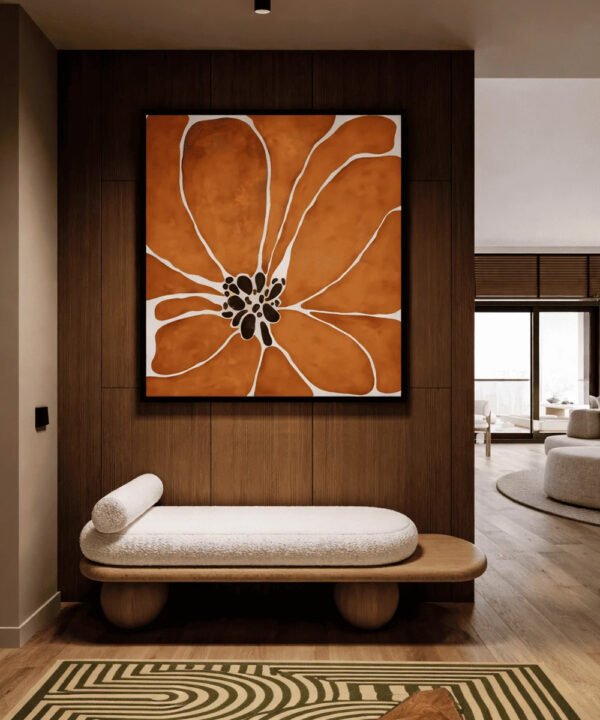 Amber Bloom Study – Designer Wall Canvas - Image 2