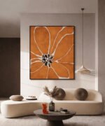 Amber Bloom Study – Designer Wall Canvas - Image 3