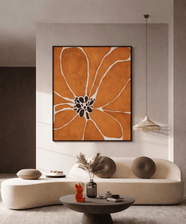 Amber Bloom Study – Designer Wall Canvas - Image 3