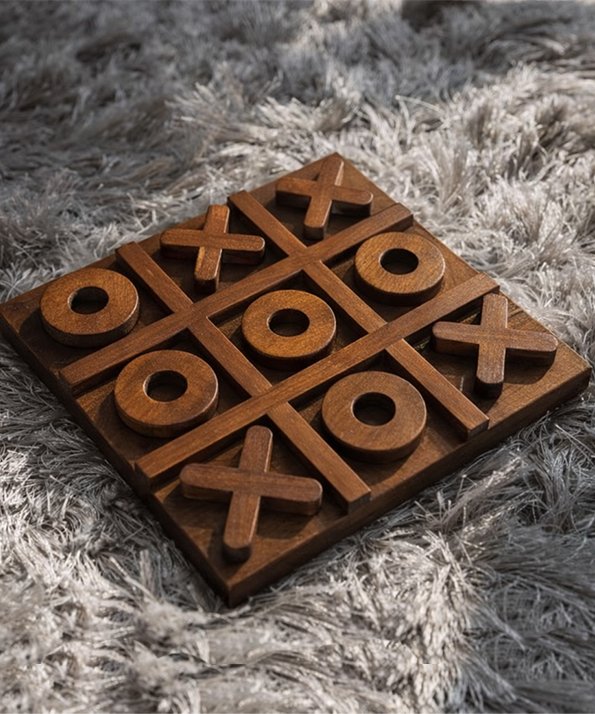 Handcrafted Timber Tic-Tac-Toe