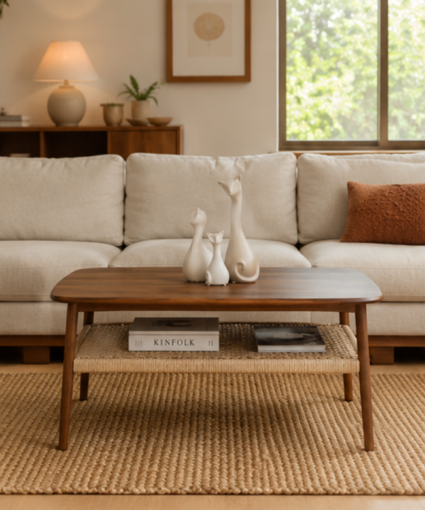 Kyoto Cane Shelf Coffee Table - Image 1