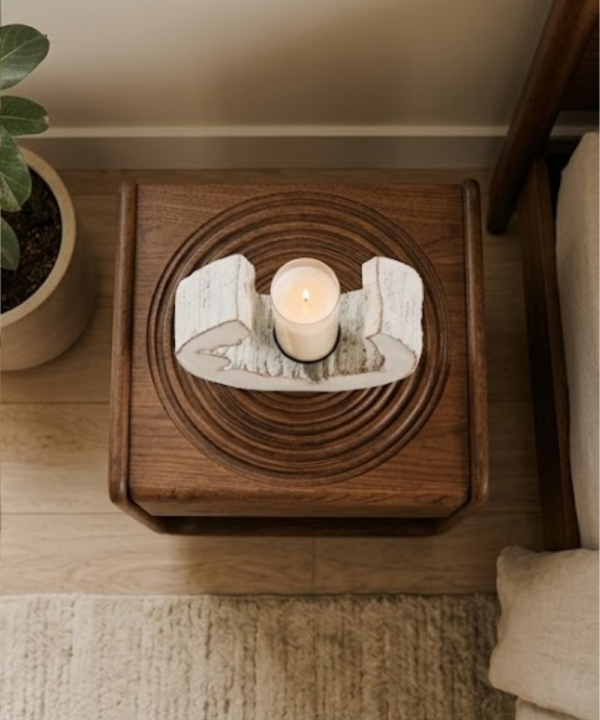 Curve One Drawer Bedside Table - Image 2