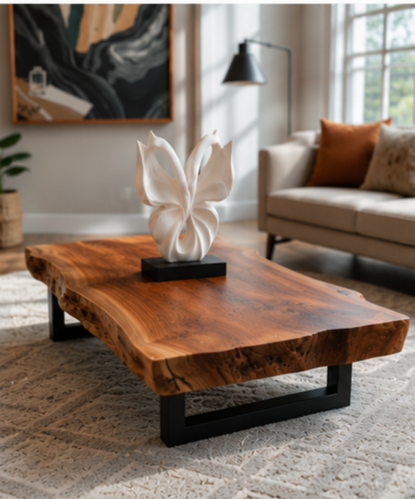 Live Edge Solid Wood Coffee Table - Image 4