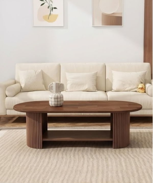 Oslo Oval Coffee Table with Open Storage Shelf - Image 3