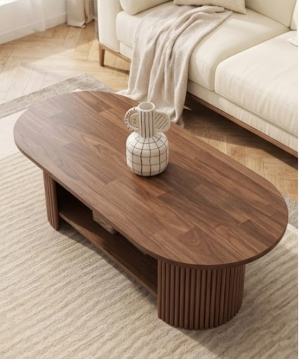 Oslo Oval Coffee Table with Open Storage Shelf - Image 4