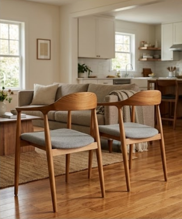 Nordic Sculpt Wooden Arm Chair - Image 3