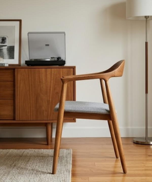 Nordic Sculpt Wooden Arm Chair - Image 1