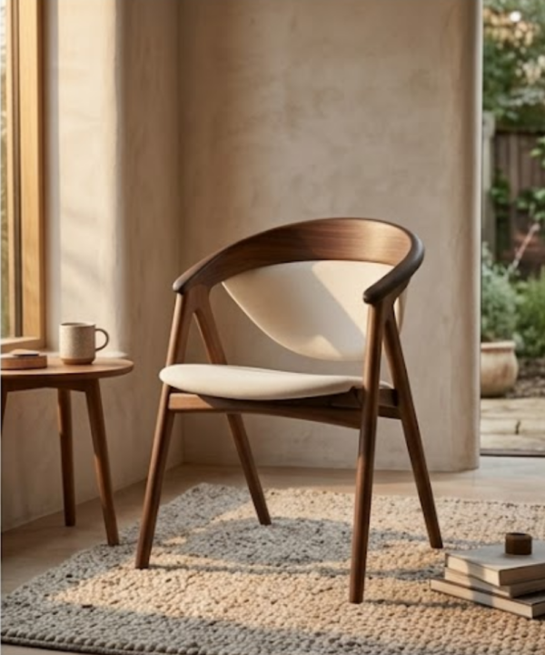 Chairs - 2026-06-24T121256.976 Scandinavian Teak Accent Chair - Image 1