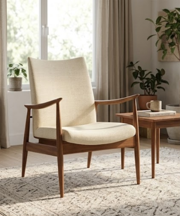 Chairs (26) Mid-Century Upholstered Lounge Chair - Image 1