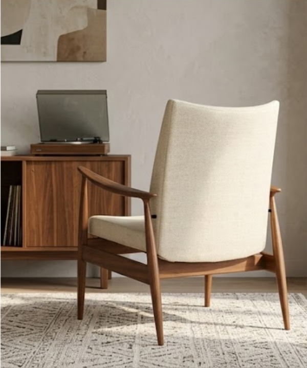Mid-Century Upholstered Lounge Chair - Image 3