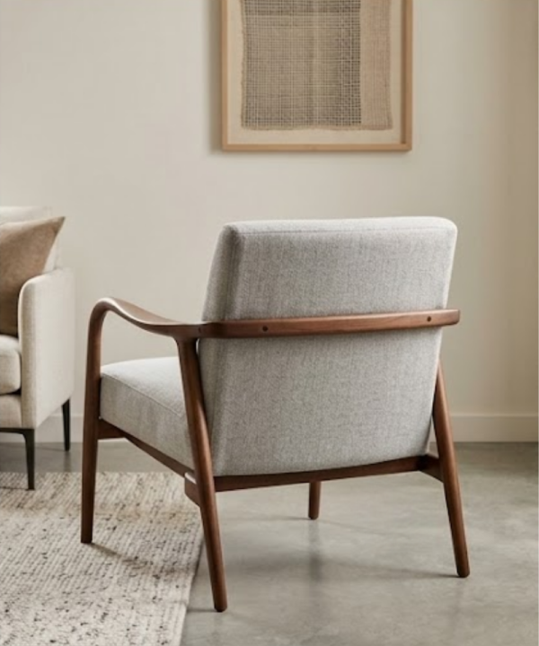 Scandinavian Upholstered Lounge Accent Chair - Image 4
