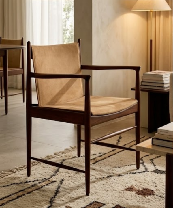 Mid-Century Wooden Dining Arm Chair - Image 1