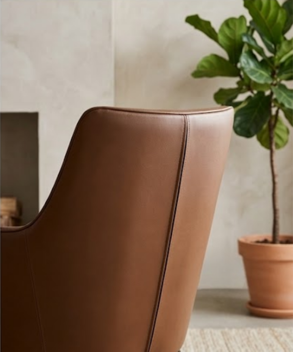 Modern Leather Lounge Accent Chair - Image 2