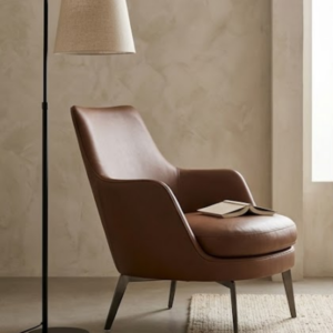 Modern Leather Lounge Accent Chair
