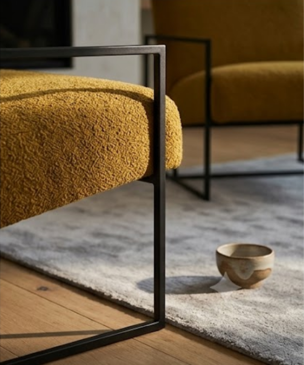 Modern Metal Frame Lounge Accent Chair - Image 2