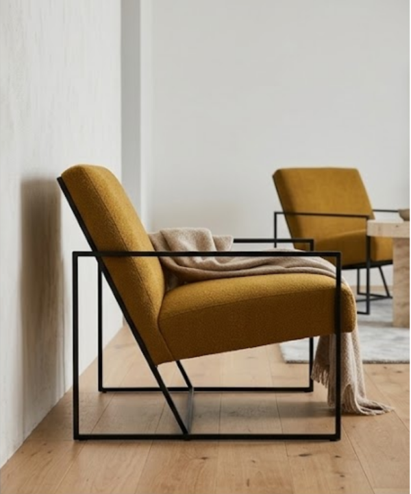 Modern Metal Frame Lounge Accent Chair - Image 1