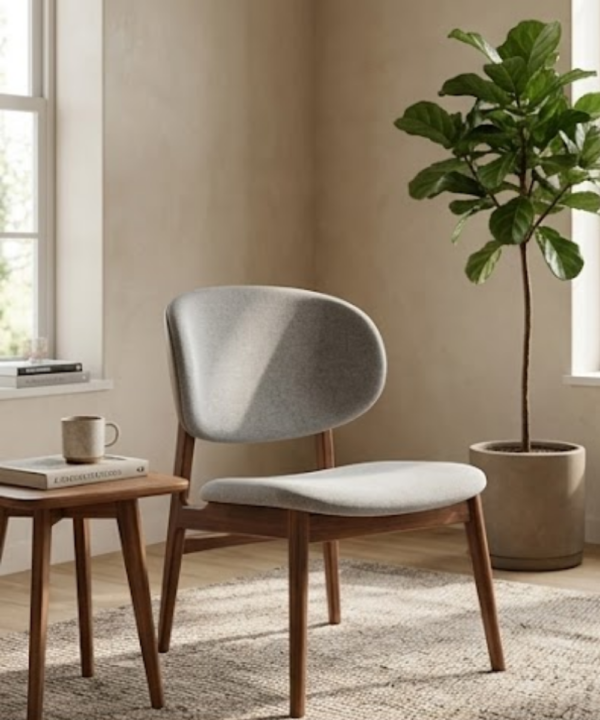 Nordic Upholstered Accent Chair - Image 1