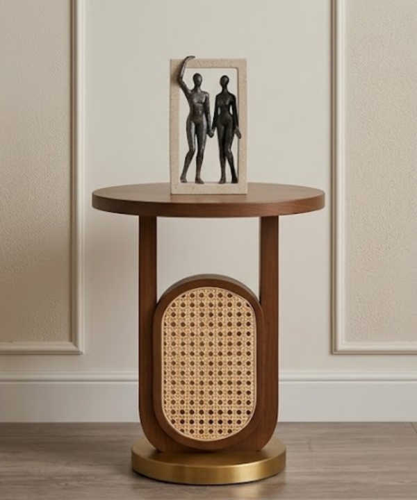 Tables (11) Cane Luxe Pedestal Side Table - Image 1