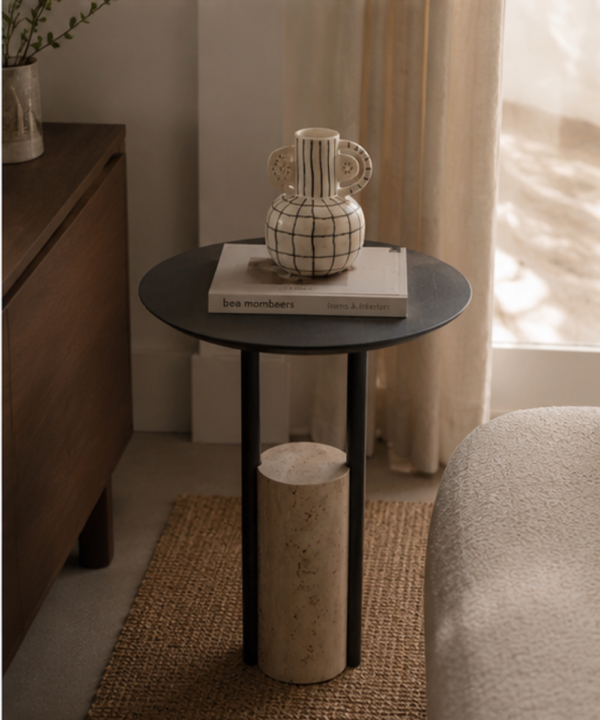 Eclipse Marble Accent Side Table - Image 2
