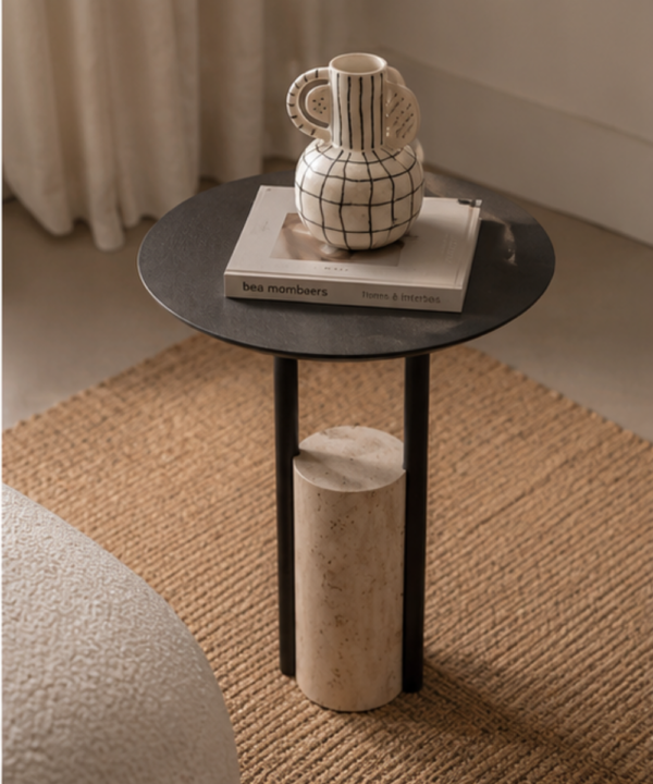 Tables (29) Eclipse Marble Accent Side Table - Image 1