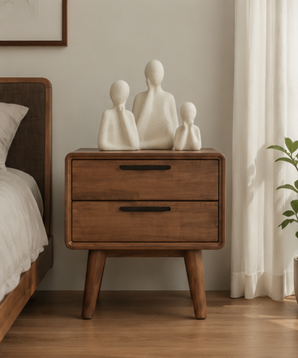 Tables (46) Ordic Two Drawer Bedside Table - Image 1