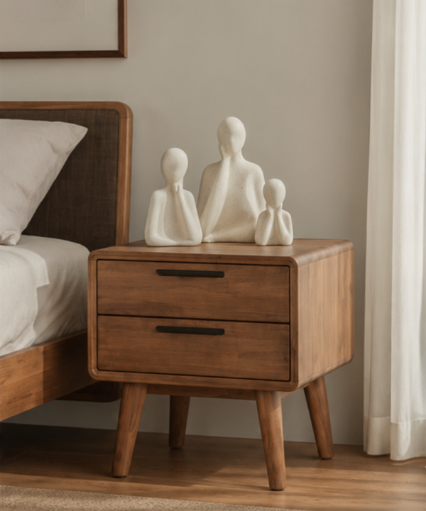 Ordic Two Drawer Bedside Table - Image 4