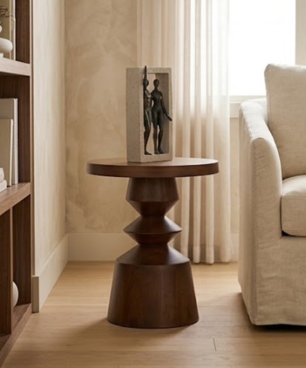 Artisan Pedestal Side Table - Image 1