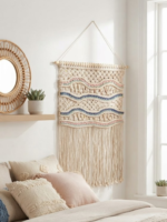 Handmade Boho Wave Macramé Wall Hanging | Multi-Color Woven Textile Art - Image 6