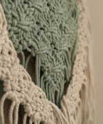 Handmade Sage and Ivory Macramé Wall Hanging | Two-Tone Woven Textile Art - Image 5