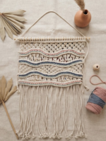Handmade Boho Wave Macramé Wall Hanging | Multi-Color Woven Textile Art - Image 4
