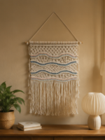 Handmade Boho Wave Macramé Wall Hanging | Multi-Color Woven Textile Art - Image 2