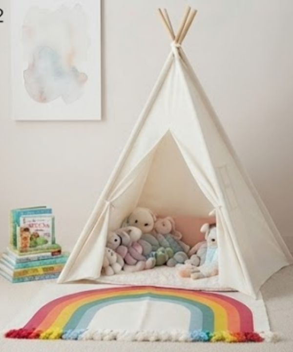 Handmade Woven Cotton Rainbow Rug | Vibrant Arch Accent Floor Mat - Image 8